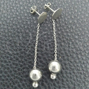Sterling Silver Ring — Long Earring Ball Design Polished 02. — main product view — SKU 147676 | Plata 925 anillo — Long Earring Ball diseño pulido 02. — SKU 147676