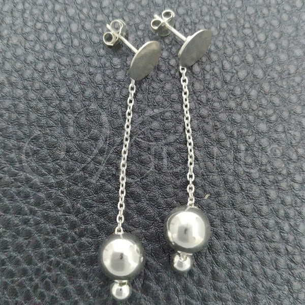 Sterling Silver Ring — Long Earring Ball Design Polished 02. — main product view — SKU 147676 | Plata 925 anillo — Long Earring Ball diseño pulido 02. — SKU 147676
