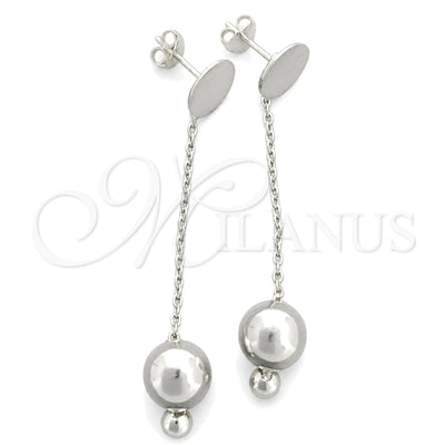 Sterling Silver Long Earring, Ball Design, Polished, Silver Finish, 02.399.0001 for wholesale, main product view