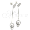 Sterling Silver Long Earring, Ball Design, Polished, Silver Finish, 02.399.0001