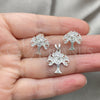 Sterling Silver Earring and Pendant Adult Set, Tree Design, Polished, Silver Finish, 10.398.0024