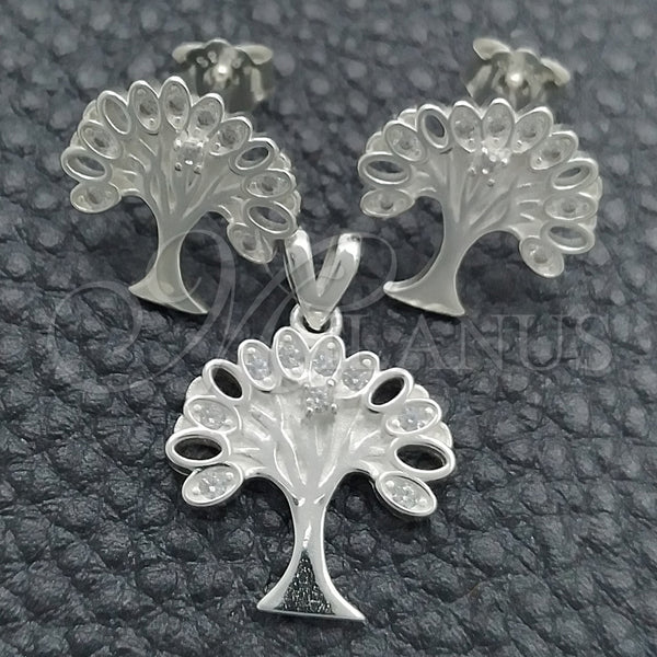 Sterling Silver Ring — Earring and Pendant Adult Set Tree Design Polished — main product view — SKU 147677 | Plata 925 anillo — Earring and Pendant Adult Set Tree diseño pulido — SKU 147677