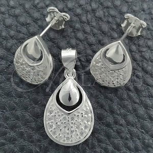 Sterling Silver Ring — Earring and Pendant Adult Set Teardrop Design Polished — main product view — SKU 147678 | Plata 925 anillo — Earring and Pendant Adult Set Teardrop diseño pulido — SKU 147678