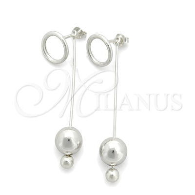 Sterling Silver Long Earring, Ball Design, Polished, Silver Finish, 02.399.0002 for wholesale, main product view