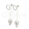 Sterling Silver Long Earring, Ball Design, Polished, Silver Finish, 02.399.0002