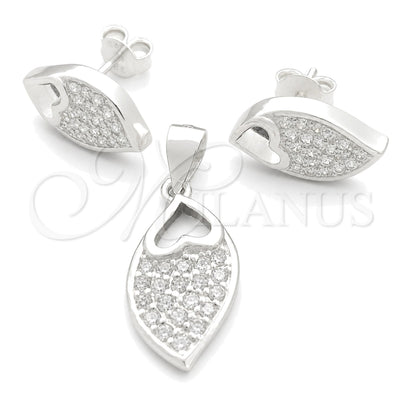 Sterling Silver Earring and Pendant Adult Set, Teardrop Design, Polished, Silver Finish, 10.398.0026 for wholesale, main product view