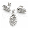 Sterling Silver Earring and Pendant Adult Set, Teardrop Design, Polished, Silver Finish, 10.398.0026