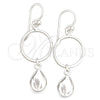 Sterling Silver Long Earring, Teardrop Design, Polished, Silver Finish, 02.399.0003