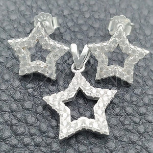 Sterling Silver Ring — Earring and Pendant Adult Set Star Design with — main product view — SKU 147685 | Plata 925 anillo — Earring and Pendant Adult Set estrella diseño with — SKU 147685