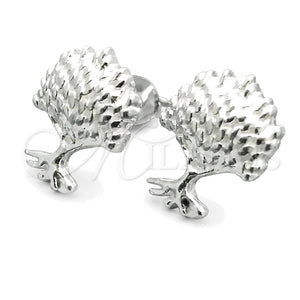 Sterling Silver Stud Earring, Tree Design, Polished, Silver Finish, 02.399.0009
