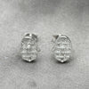 Sterling Silver Stud Earring, Hand Design, Polished, Silver Finish, 02.399.0010