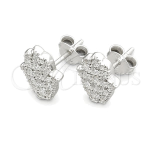 Sterling Silver Stud Earring, Hand Design, Polished, Silver Finish, 02.399.0010