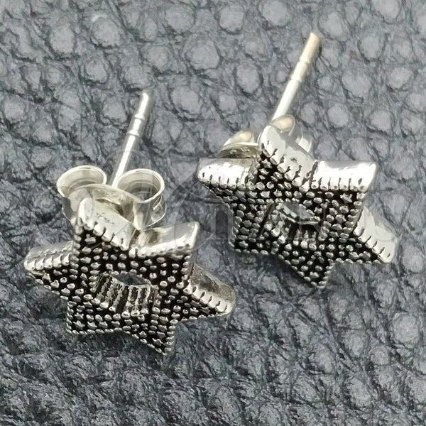 Sterling Silver Ring — Stud Earring Judaica and Star of David Design — main product view — SKU 147694 | Plata 925 anillo — Stud Earring Judaica and estrella of David diseño — SKU 147694