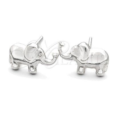 Sterling Silver Stud Earring, Elephant Design, Polished, Silver Finish, 02.399.0012 for wholesale, main product view