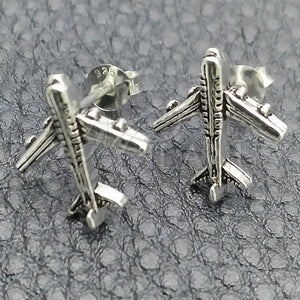 Sterling Silver Ring — Stud Earring Airplane Design Polished 02. — main product view — SKU 147697 | Plata 925 anillo — Stud Earring Airplane diseño pulido 02. — SKU 147697