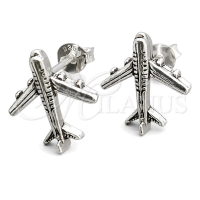 Sterling Silver Stud Earring, Airplane Design, Polished, Silver Finish, 02.399.0013 for wholesale, main product view