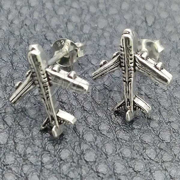 Sterling Silver Ring — Stud Earring Airplane Design Polished 02. — main product view — SKU 147697 | Plata 925 anillo — Stud Earring Airplane diseño pulido 02. — SKU 147697