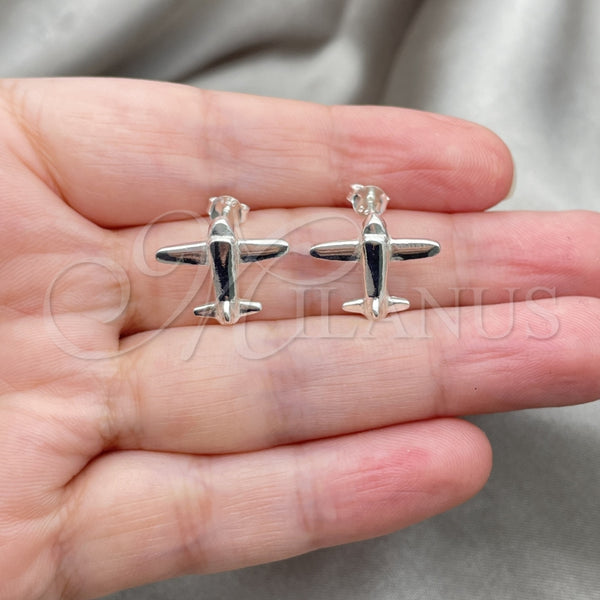 Sterling Silver Ring — Stud Earring Airplane Design Polished 02. — alternate product view — SKU 147699 | Plata 925 anillo — Stud Earring Airplane diseño pulido 02. — SKU 147699