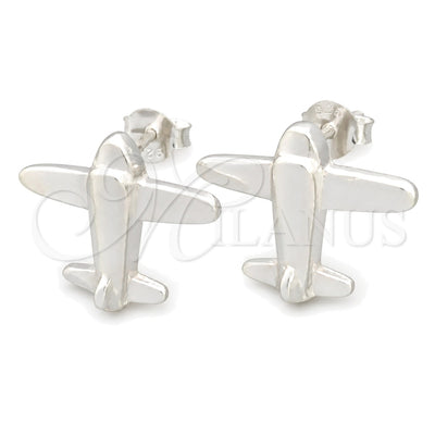 Sterling Silver Stud Earring, Airplane Design, Polished, Silver Finish, 02.399.0014 for wholesale, main product view