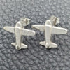 Sterling Silver Stud Earring, Airplane Design, Polished, Silver Finish, 02.399.0014