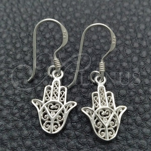 Sterling Silver Ring — Dangle Earring Hand Design Polished 02. — main product view — SKU 147700 | Plata 925 anillo — Dangle Earring Hand diseño pulido 02. — SKU 147700