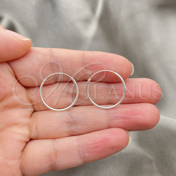 Sterling Silver Hoop Earrings — Small Hoop Polished 02. — alternate product view — SKU 147701 | Plata 925 aretes de aro — Small Hoop pulido 02. — SKU 147701