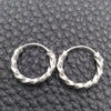 Sterling Silver Small Hoop, Twist Design, Diamond Cutting Finish, Silver Finish, 02.399.0032.15