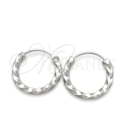 Sterling Silver Small Hoop, Twist Design, Diamond Cutting Finish, Silver Finish, 02.399.0032.15 for wholesale, main product view