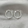 Sterling Silver Small Hoop, Twist and Ball Design, Polished, Silver Finish, 02.399.0018.15