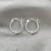 Sterling Silver Small Hoop, Twist and Ball Design, Polished, Silver Finish, 02.399.0018.15
