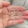 Sterling Silver Small Hoop, Twist and Ball Design, Polished, Silver Finish, 02.399.0018.20