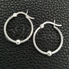 Sterling Silver Small Hoop, Twist and Ball Design, Polished, Silver Finish, 02.399.0018.20