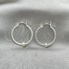 Sterling Silver Small Hoop, Twist and Ball Design, Polished, Silver Finish, 02.399.0018.20