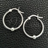 Sterling Silver Small Hoop, Twist and Ball Design, Polished, Silver Finish, 02.399.0018.20