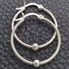 Sterling Silver Small Hoop, Twist and Ball Design, Polished, Silver Finish, 02.399.0018.25