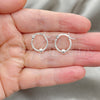Sterling Silver Small Hoop, Twist and Ball Design, Polished, Silver Finish, 02.399.0018.10