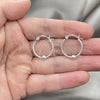 Sterling Silver Small Hoop, Twist and Ball Design, Polished, Silver Finish, 02.399.0018.18