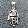 Sterling Silver Religious Pendant, Judaica and Hand of God Design, Polished, Silver Finish, 05.399.0009