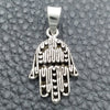 Sterling Silver Religious Pendant, Hand of God Design, Polished, Silver Finish, 05.399.0009