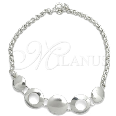 Sterling Silver Fancy Bracelet, Ball Design, Polished, Silver Finish, 03.399.0001.07 (02 MM Thickness, 7 Inches for wholesale, main product view
