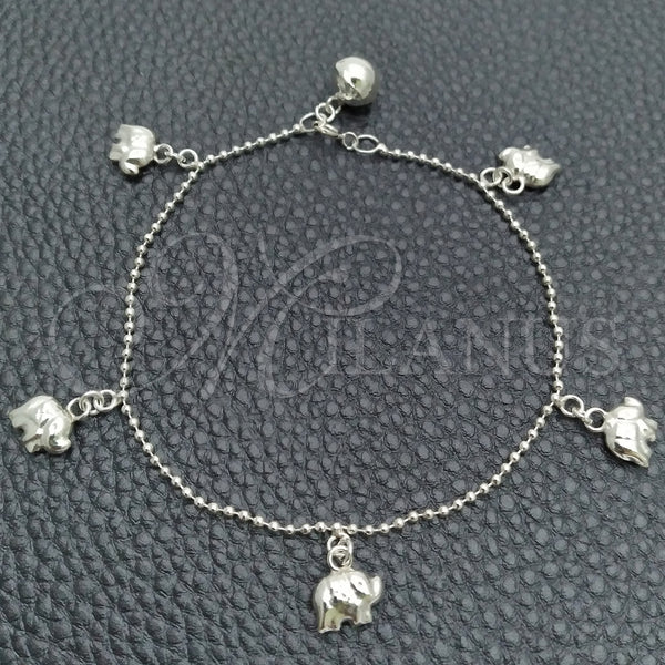 Sterling Silver Bracelet — Fancy Bracelet Rattle Charm and Elephant Design Polished — main product view — SKU 147729 | Plata 925 brazalete — elegante Bracelet Rattle Charm and Elephant diseño pulido — SKU 147729