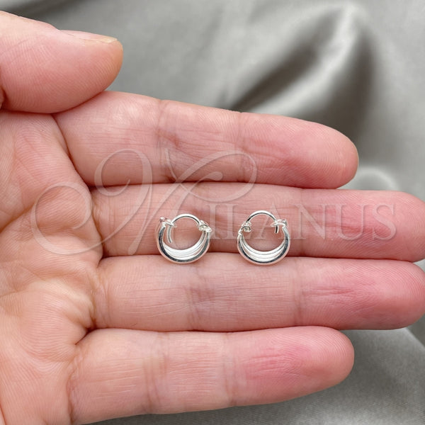 Sterling Silver Hoop Earrings — Small Hoop Polished 02. — alternate product view — SKU 147732 | Plata 925 aretes de aro — Small Hoop pulido 02. — SKU 147732