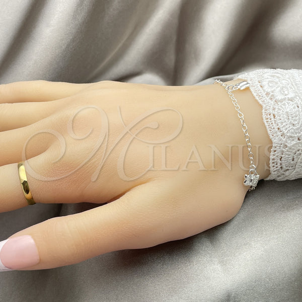 Sterling Silver Bracelet — Fancy Bracelet Butterfly and Rattle Charm Design Polished — alternate product view — SKU 147733 | Plata 925 brazalete — elegante Bracelet Butterfly and Rattle Charm diseño pulido — SKU 147733