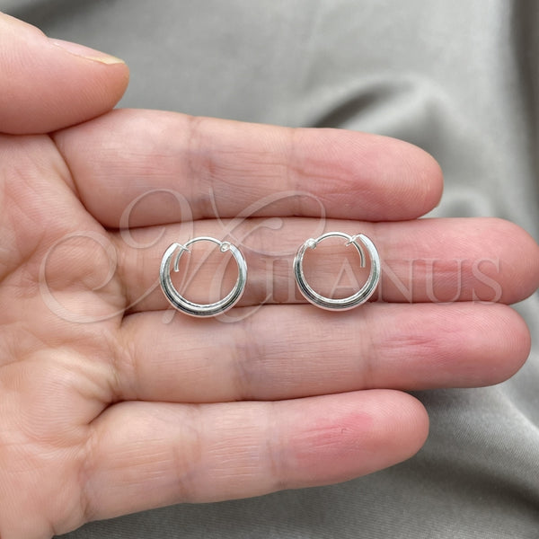 Sterling Silver Hoop Earrings — Small Hoop Polished 02. — alternate product view — SKU 147734 | Plata 925 aretes de aro — Small Hoop pulido 02. — SKU 147734