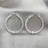 Sterling Silver Medium Hoop, Ball Design, Polished, Silver Finish, 02.399.0022.30