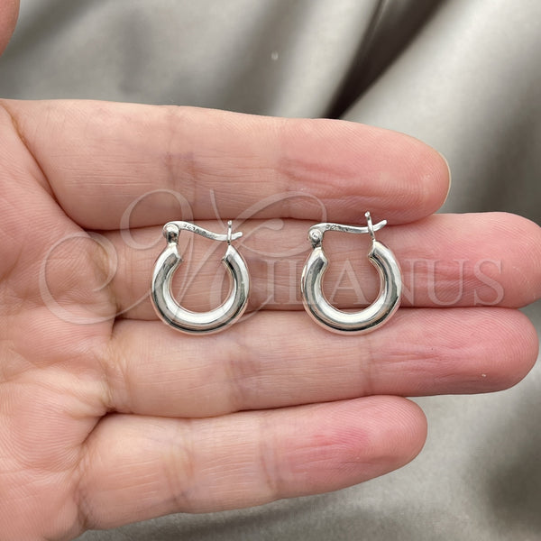 Sterling Silver Hoop Earrings — Small Hoop Polished 02. — alternate product view — SKU 147747 | Plata 925 aretes de aro — Small Hoop pulido 02. — SKU 147747