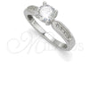 Sterling Silver Wedding Ring, with White Cubic Zirconia, Polished, Silver Finish, 01.398.0004.06 (Size 6)