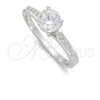 Sterling Silver Wedding Ring, with White Cubic Zirconia, Polished, Silver Finish, 01.398.0006.06 (Size 6) for wholesale, main product view