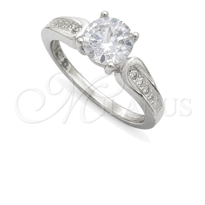 Sterling Silver Wedding Ring, with White Cubic Zirconia, Polished, Silver Finish, 01.398.0010.06 (Size 6) for wholesale, main product view