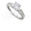 Sterling Silver Wedding Ring, with White Cubic Zirconia, Polished, Silver Finish, 01.398.0010.06 (Size 6)